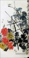 Qi Baishi Bugs und Blumen Chinesische Malerei